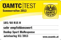 Sommerreifen Dunlop Sport BluResponse 185/60R15 H